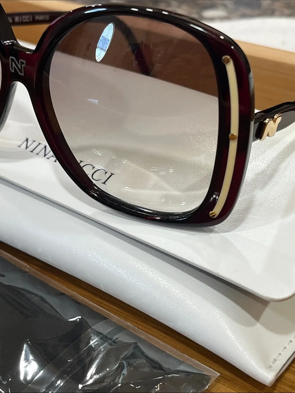 Nina Ricci Oversized Tortoiseshell Sunglasses with Brown Gradient Lenses